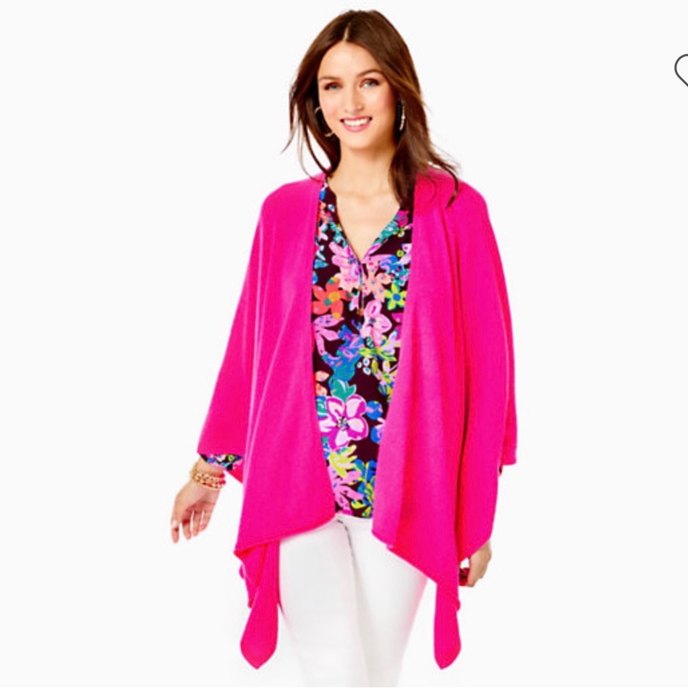 NWT Lilly Pulitzer Pink Terri Cashmere Wrap - Picture 2 of 7